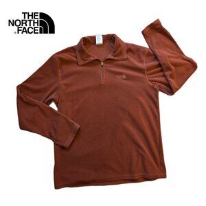 The North Face Men’s Fleece 1/4 Zip Pullover – Rust Color, Size Medium